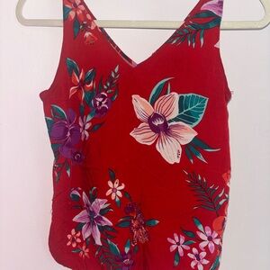Old Navy Red Floral Tank Top
